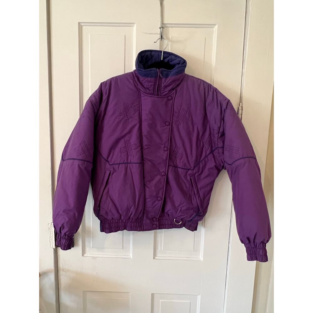 Vintage Grand Targhee women’s purple medium ski coat jacket apres gaper quilted